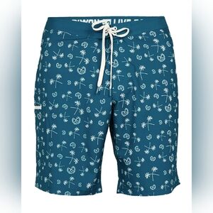 Dixxon Two Palms Boardshorts Unlined Size 44 Teal Blue Green